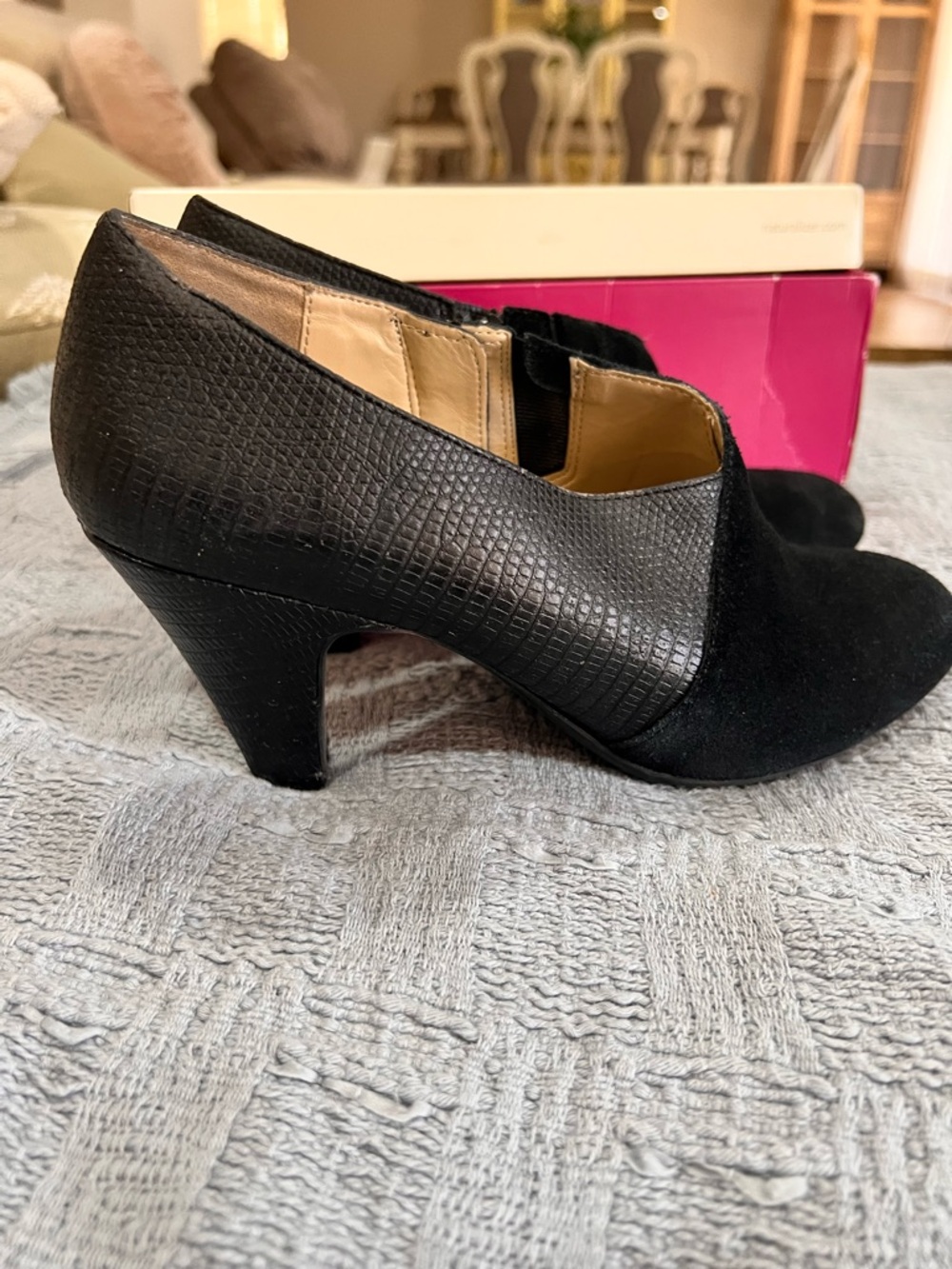 Naturalizer Black Suede Slip-On Loafers for Women